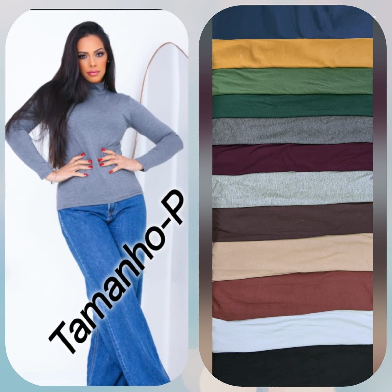 Blusa Manga Longa Gola Alta — Blusa Manga Longa Gola Alta - P