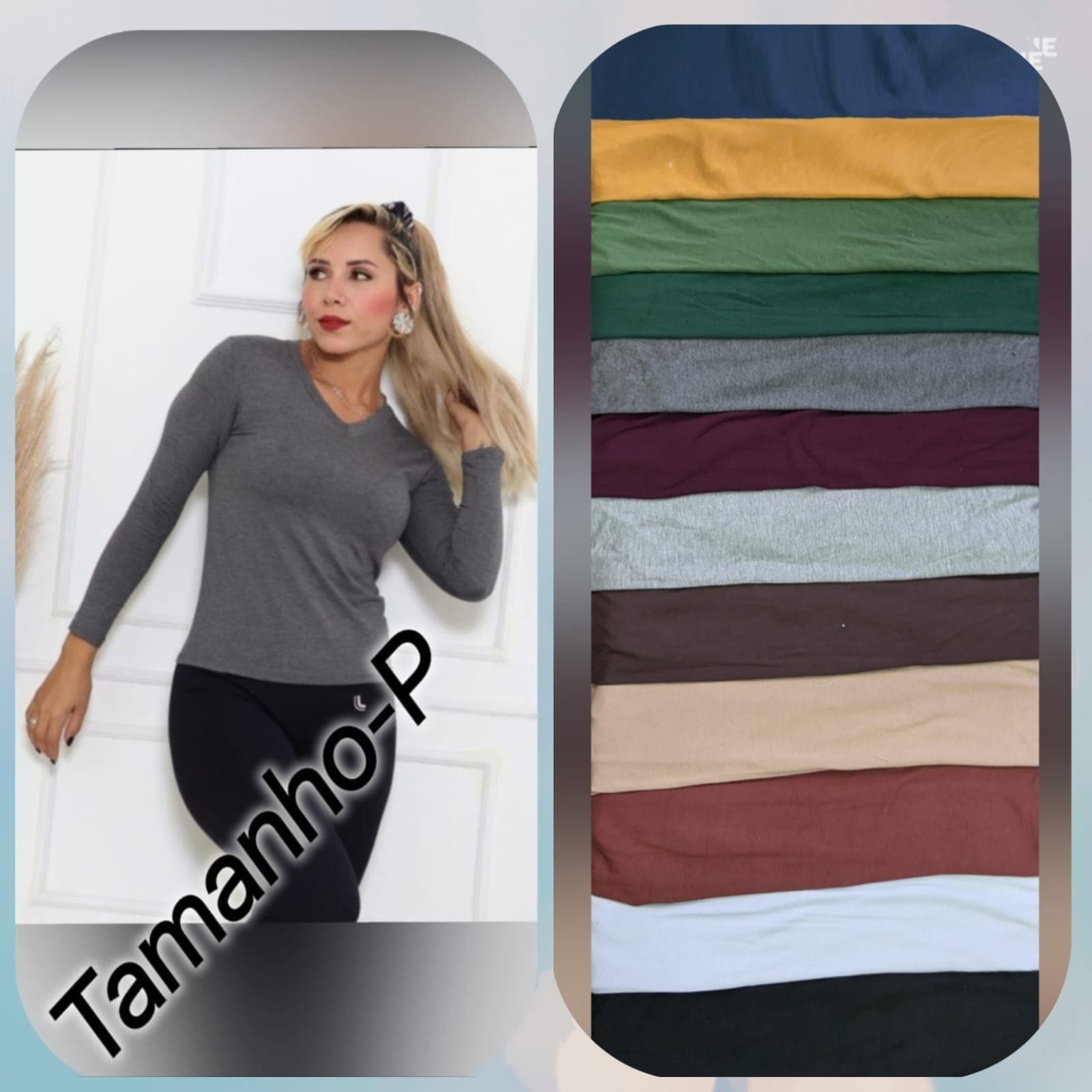Blusa Manga Longa Decote V — Blusa Manga Longa Decote V - P