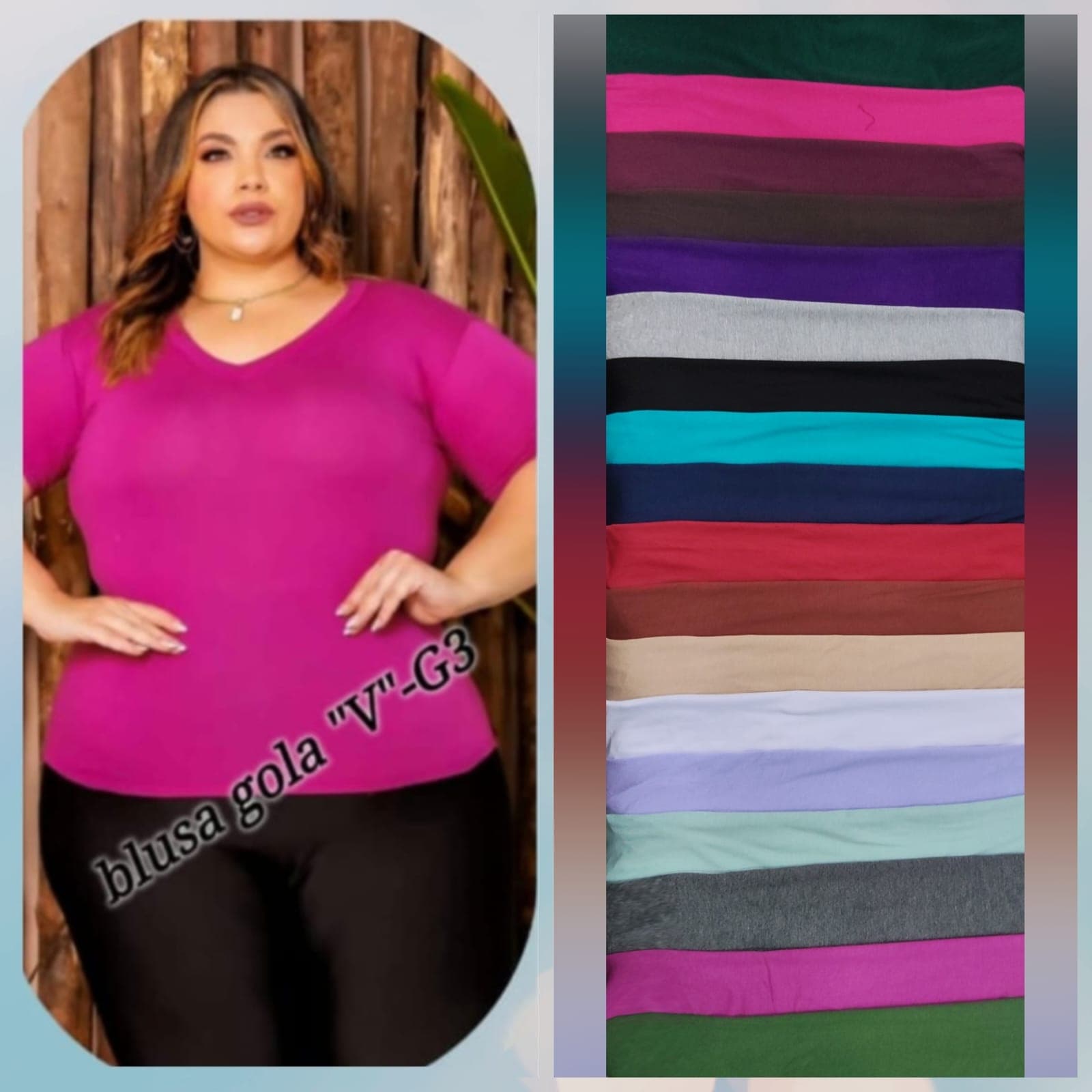 Blusa Gola V Plus Size — Blusa Gola V Plus Size - G3