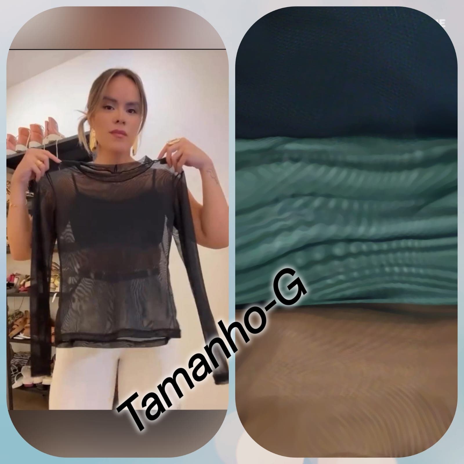 Blusa Tule Manga Longa — Blusa Tule Manga Longa - G