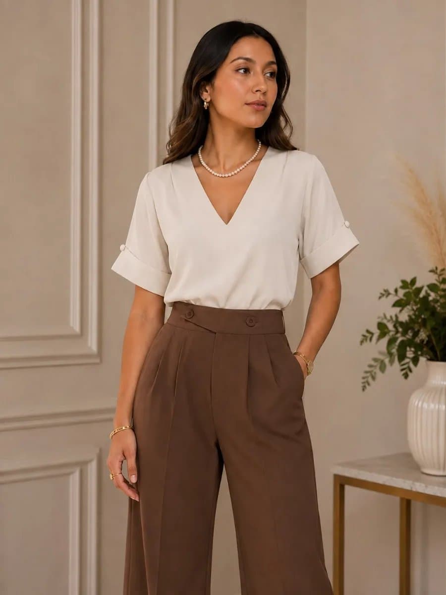 Blusa Perla — Blusa Perla - Hueso - L