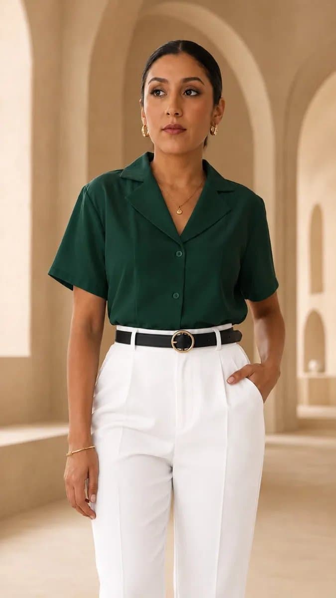 Blusa Valeria — Blusa Valeria - Verde botella - M