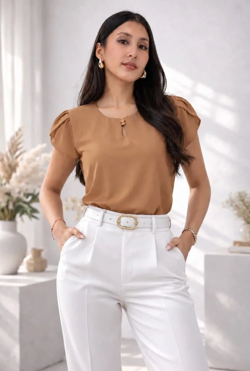 Blusa Luna — Blusa Luna - Camel - M