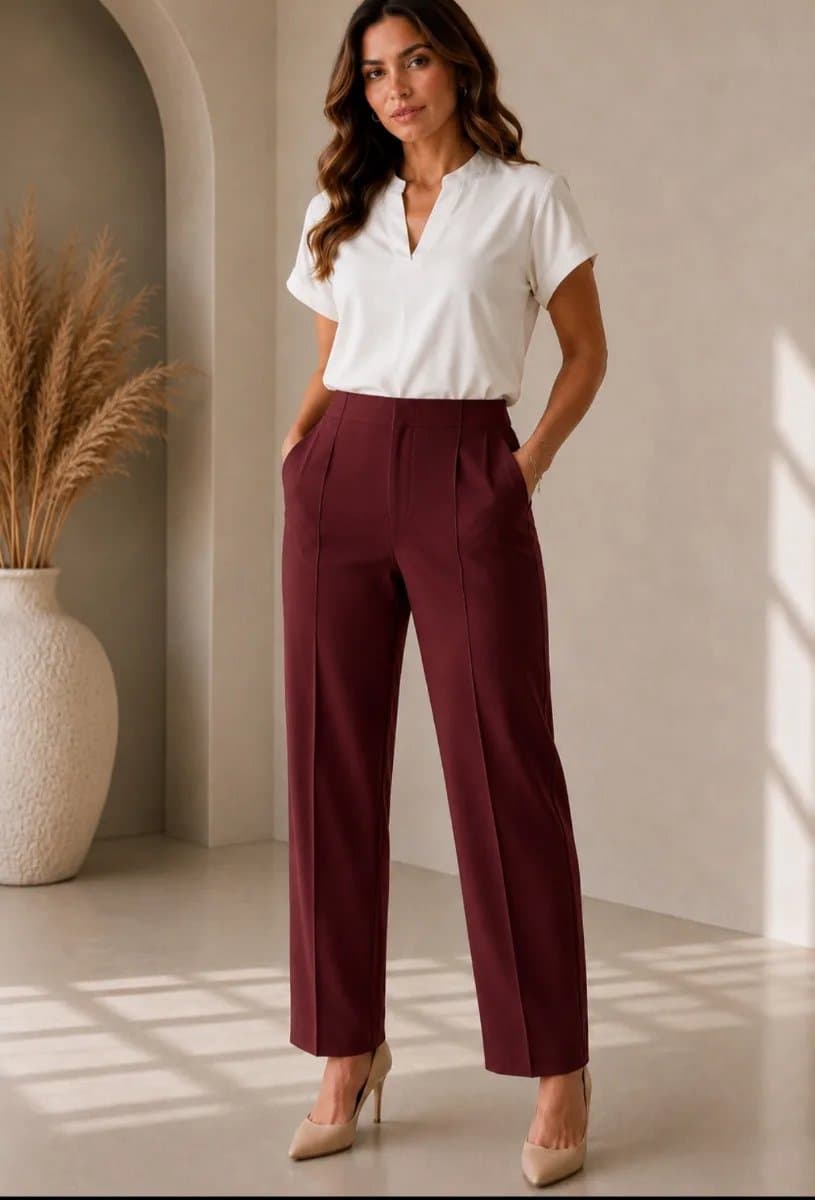 Pantalon Ivon — Pantalon Ivon - Guinda - L