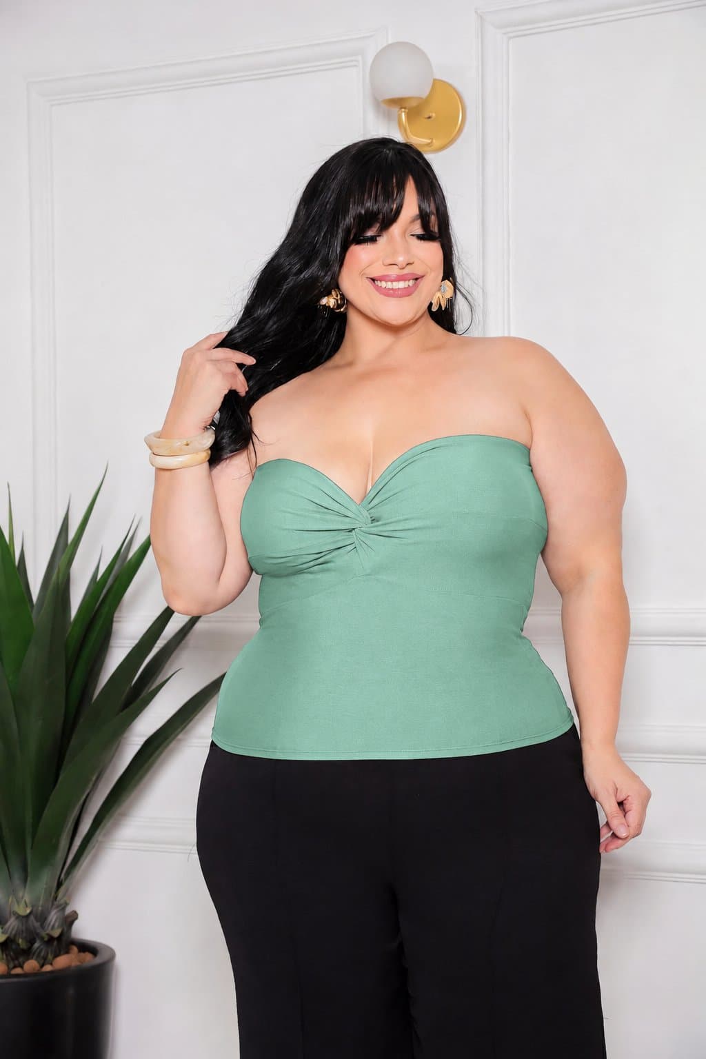BLUSA TOMARA QUE CAIA CORAÇÃO — Verde água