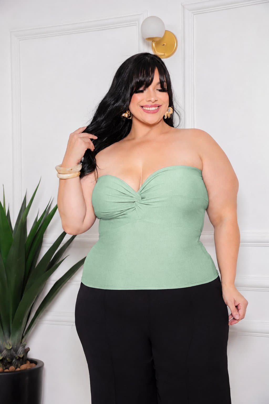 BLUSA TOMARA QUE CAIA CORAÇÃO — Verde menta