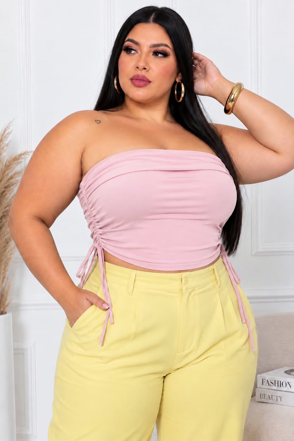 CROPPED JADE — Rosa claro