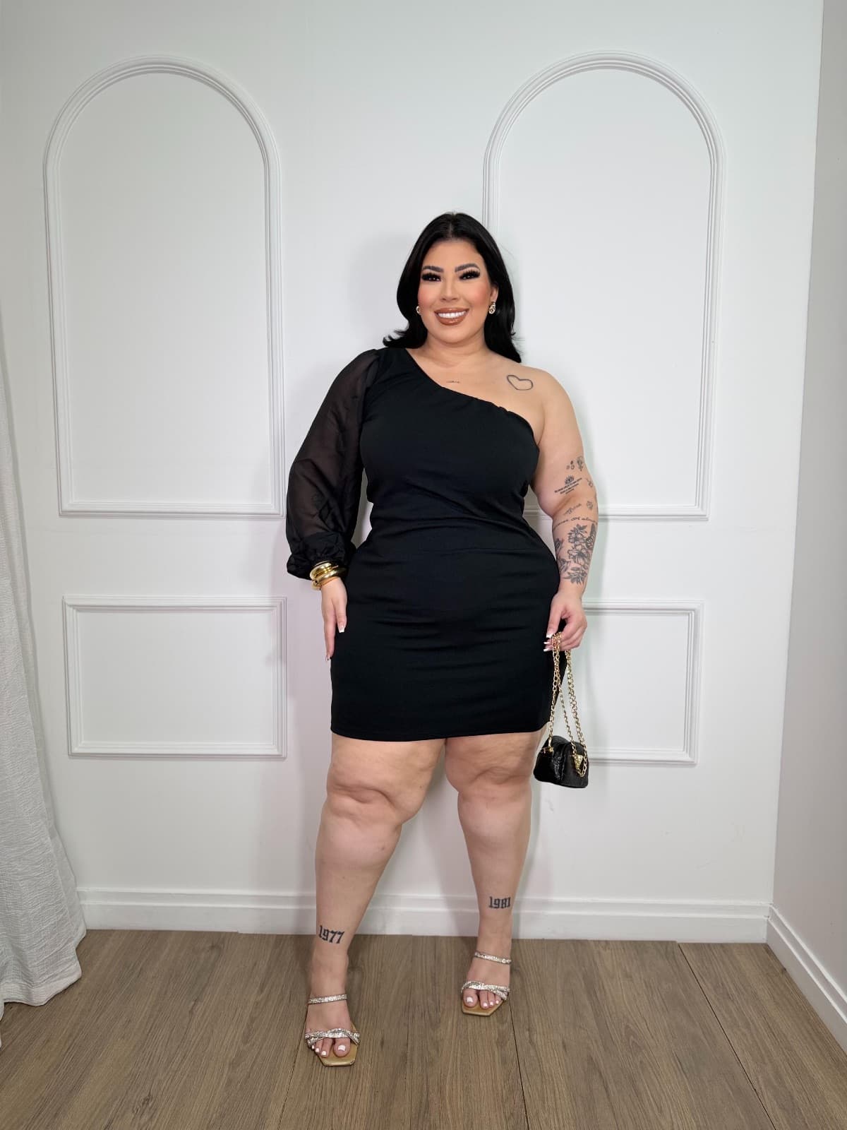 VESTIDO MULA MANGA • CANELADO PREMIUM — Preto