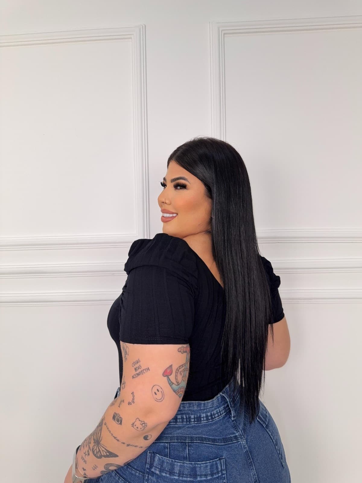 BODY BUFANTE PLUS • CANELADO COM ELASTANO