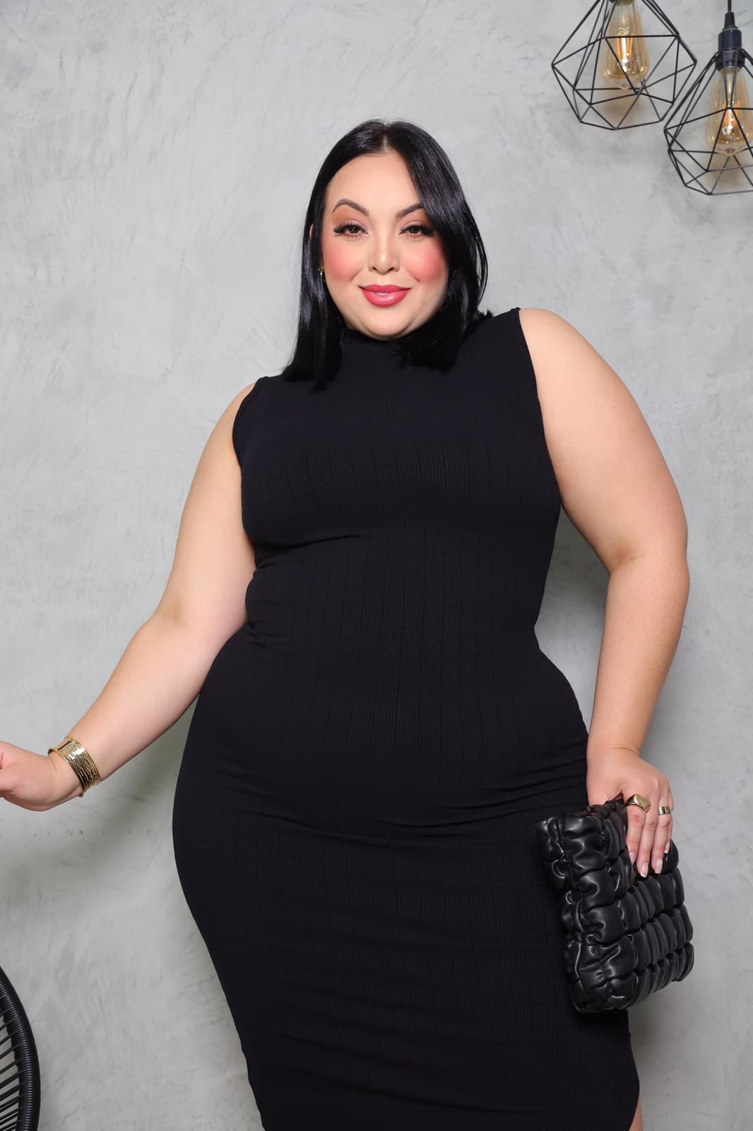 VESTIDO REGATA COM GOLA — Preto