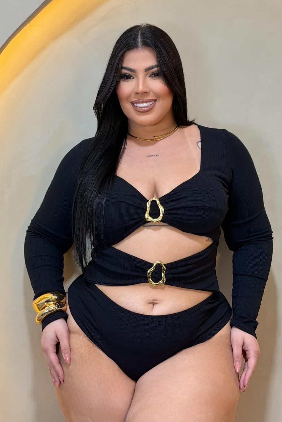 BODY 2 FIVELA • CANELADO PREMIUM — Preto
