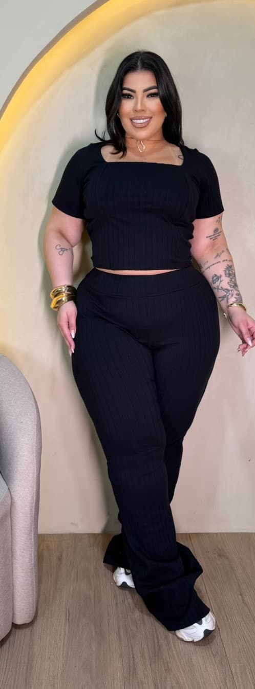 CONJUNTO BASIC FLER • CANELADO PREMIUM — Preto