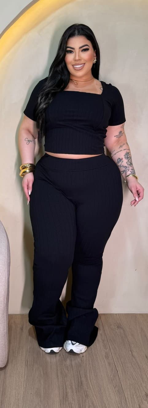 CONJUNTO BASIC FLER • CANELADO PREMIUM — Preto