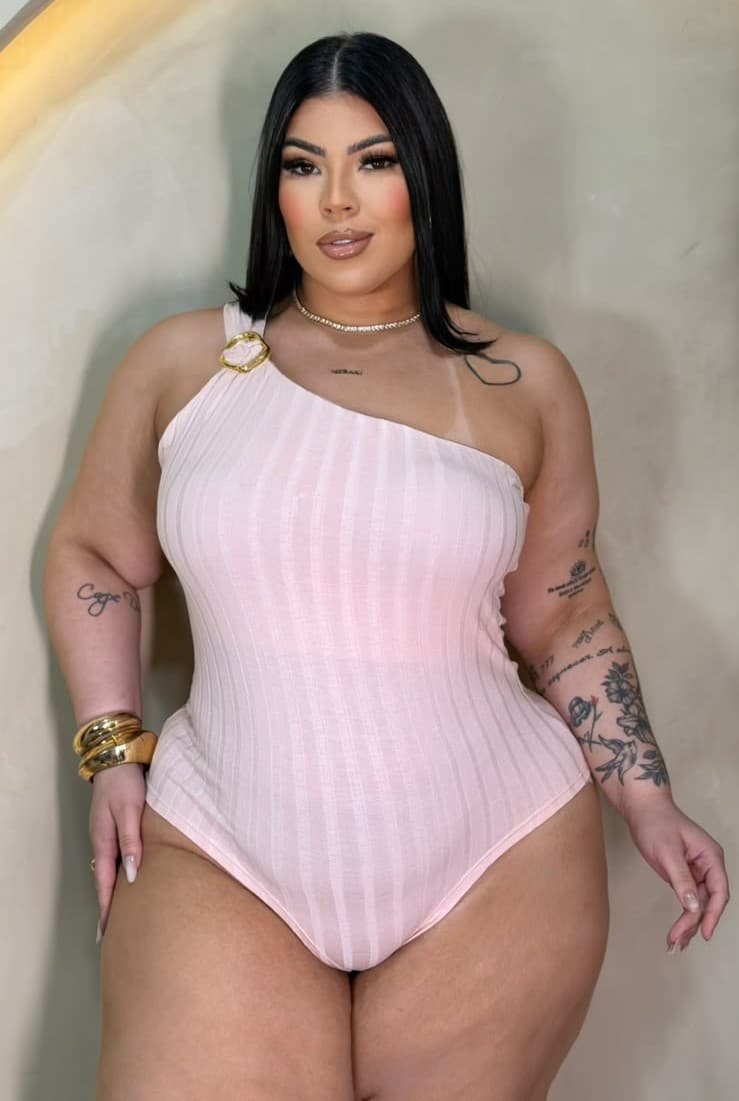 BODY MANUELA • CANELADO COM ELASTANO — Rosa bb