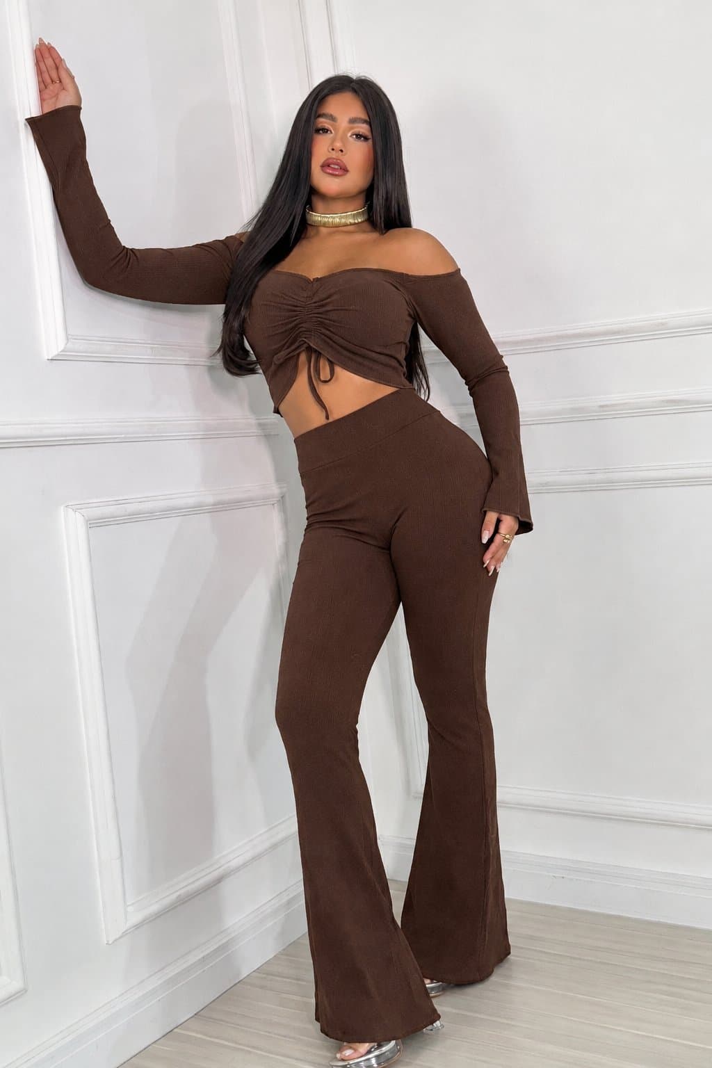 Conjunto Ciganinha — Marrom