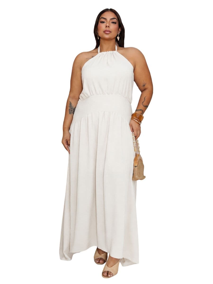 Vestido Aurora — BRANCO OFF / GG