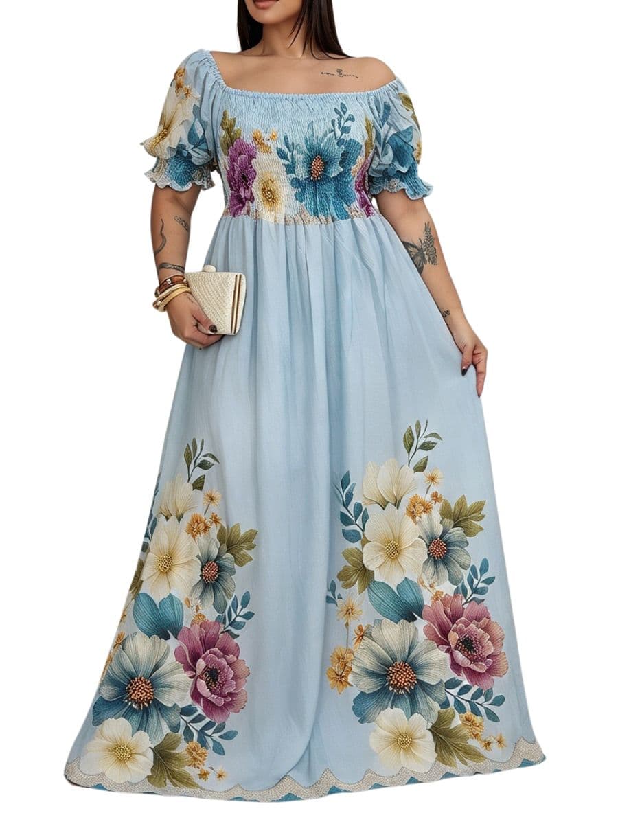 Vestido Elisa — FLORAL AZUL / G1
