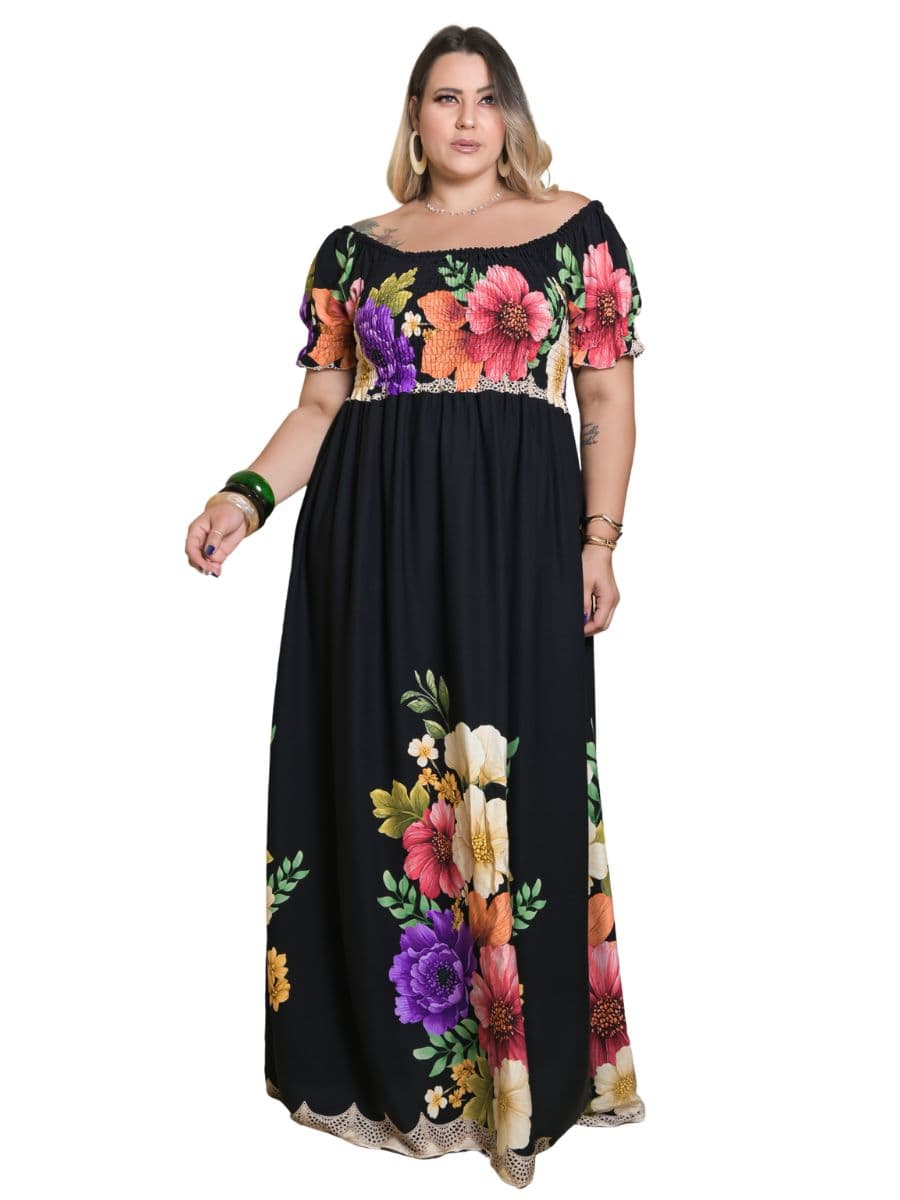 Vestido Elisa — FLORAL BRANCO / G3