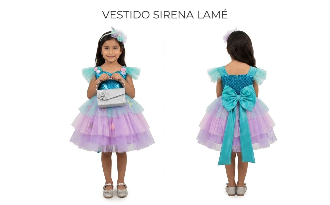 Vestido Sirena Lamé — Vestido Sirena Lamé - Talla 12