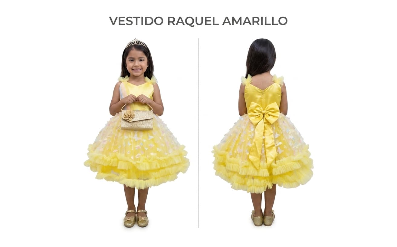 Vestido Raquel Amarillo — 1,2,4,6,8,10,12
