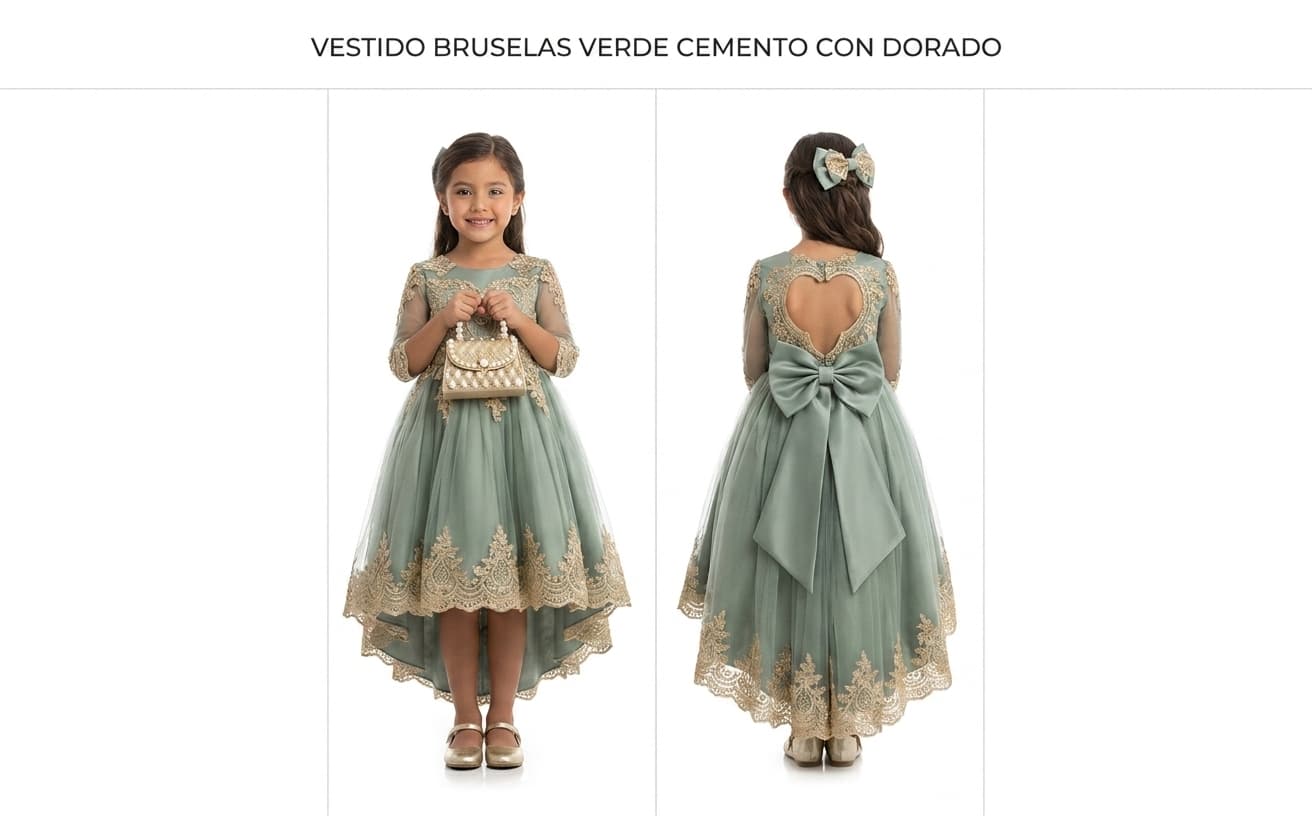 Bruselas con Dorado — Bruselas con Dorado Verde Cemento T12