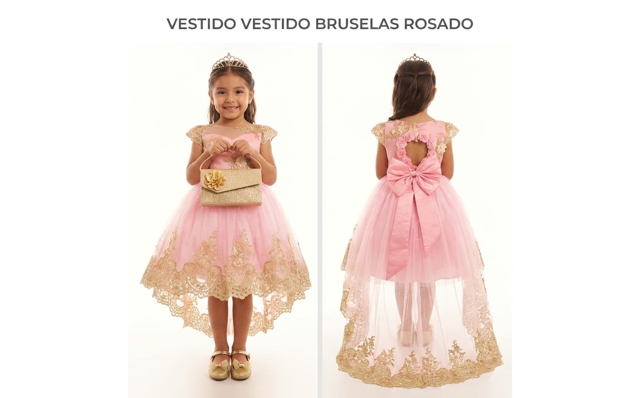 Vestido Bruselas Rosado — 2,4,6,8
