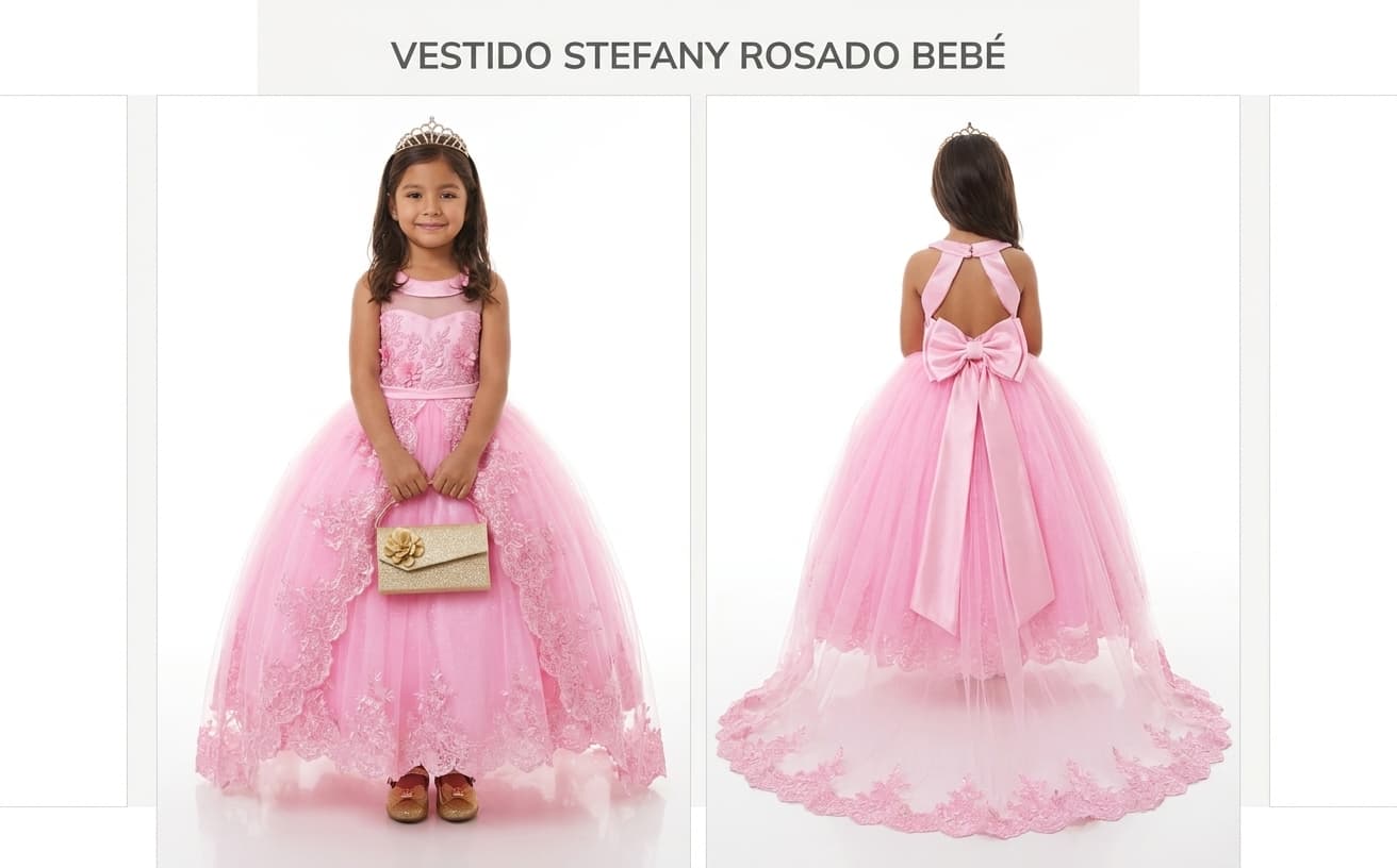 Vestido Stefany Rosado Bebé — 6,8