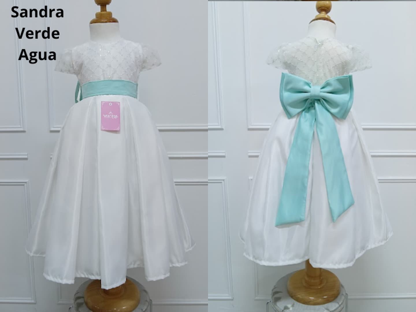 Vestido Sandra Verde Agua — Vestido Sandra Verde Agua - Talla 16